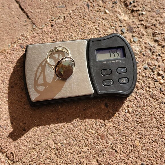 Designer Colleen Lopez purple flashy druzy 925 sterling silver heavy ring adjust - Picture 14 of 16